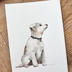 Akvarell kutyás festmény - művészet - festmény - akvarell - Meska.hu