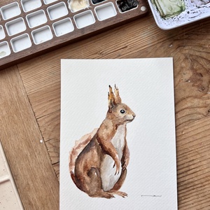 Eredeti akvarell mókus festmény - művészet - festmény - akvarell - Meska.hu