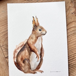 Eredeti akvarell mókus festmény - művészet - festmény - akvarell - Meska.hu