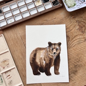 Eredeti akvarell mackó festmény - művészet - festmény - akvarell - Meska.hu