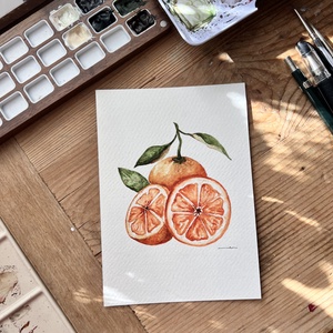 Eredeti narancsos akvarell festmény - művészet - festmény - akvarell - Meska.hu