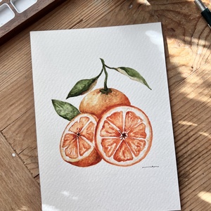 Eredeti narancsos akvarell festmény - művészet - festmény - akvarell - Meska.hu