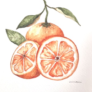 Eredeti narancsos akvarell festmény - Meska.hu