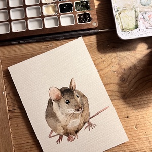 Eredeti akvarell egér festmény - művészet - festmény - akvarell - Meska.hu