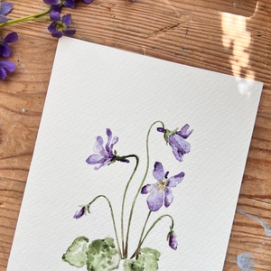 Eredeti akvarell ibolya virág festmény - művészet - festmény - akvarell - Meska.hu