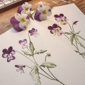 Eredeti akvarell árvácska virágos festmény - művészet - festmény - akvarell - Meska.hu