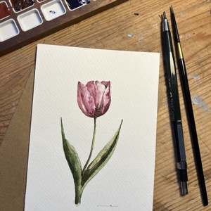 Eredeti akvarell tulipán virág festmény - művészet - festmény - akvarell - Meska.hu