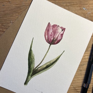 Eredeti akvarell tulipán virág festmény - művészet - festmény - akvarell - Meska.hu