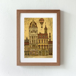 Budapest Cukrászda -  számozott művészi nyomat, print, saját grafikámról, A4 méretben - otthon & életmód - dekoráció - kép & falikép - kép & falikép - Meska.hu