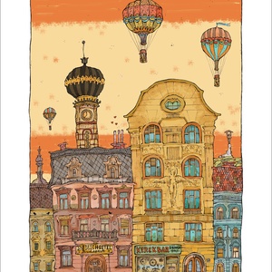 Kerék Bár - számozott művészi nyomat, print, saját grafikámról, A5 méretben - otthon & életmód - dekoráció - kép & falikép - kép & falikép - Meska.hu