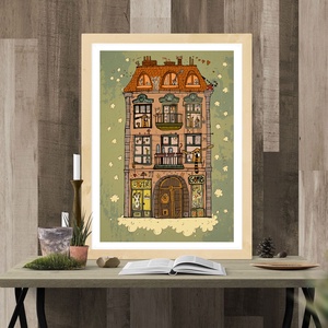 Zoknik háza - számozott művészi nyomat, print saját grafikámról, A4 méretben - otthon & életmód - dekoráció - kép & falikép - kép & falikép - Meska.hu