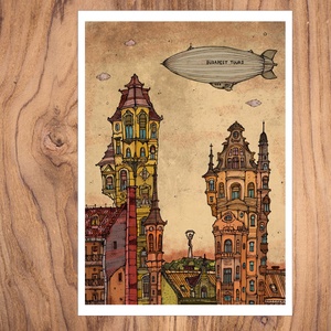 Budapest Tours -  számozott művészi nyomat, print, saját grafikámról, A4 méretben - Meska.hu