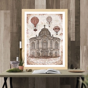 Vígszínház - számozott művészi nyomat, print, saját grafikámról, A4 méretben - otthon & életmód - dekoráció - kép & falikép - kép & falikép - Meska.hu