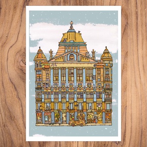 Anker Palota - számozott illusztráció, print saját grafikámról, A4 méretben, Otthon & Életmód, Dekoráció, Kép & Falikép, Művészi nyomat, Fotó, grafika, rajz, illusztráció, Mindenmás, MESKA