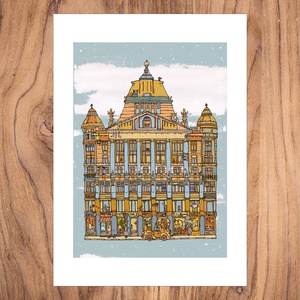 Anker palota - illusztráció, számozott digitális reprodukció, print, saját grafikámról, A5 méretben - otthon & életmód - dekoráció - kép & falikép - kép & falikép - Meska.hu