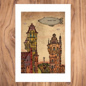 Budapest Tours - számozott művészi nyomat, print, A5 méretben - Meska.hu