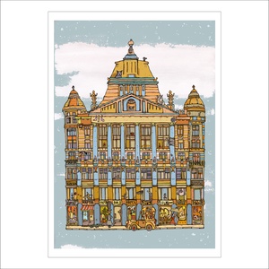 Anker Palota - számozott illusztráció, print saját grafikámról, A4 méretben - otthon & életmód - dekoráció - kép & falikép - kép & falikép - Meska.hu