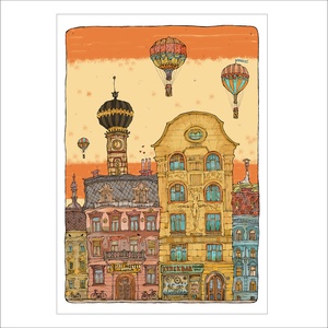 Kerék Bár - számozott művészi nyomat, print, saját grafikámról, A4 méretben - otthon & életmód - dekoráció - kép & falikép - kép & falikép - Meska.hu