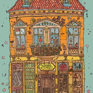 Szimpla kert - szignózott művészi nyomat, A4 - Meska.hu