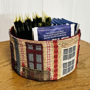 Textil doboz ablak mintával - otthon & életmód - tárolás & rendszerezés - doboz - Meska.hu