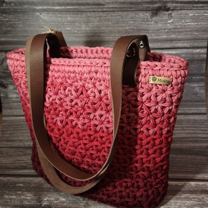 Ombre jázmin mintás táska, Táska & Tok, Kézitáska & válltáska, Vállon átvethető táska, Horgolás, MESKA