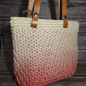 Ombre jázmin mintás táska, Táska & Tok, Kézitáska & válltáska, Vállon átvethető táska, Horgolás, MESKA