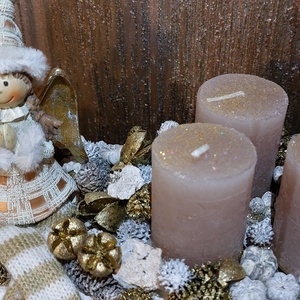 Angyalkás adventi asztaldísz  - karácsony - adventi díszek - adventi gyertyadíszek és koszorúdíszek - Meska.hu