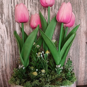 Tulipános asztaldísz  - otthon & életmód - dekoráció - asztal és polc dekoráció - asztaldísz - Meska.hu