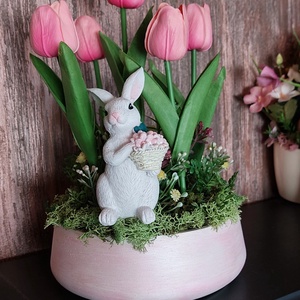 Tulipános asztaldísz  - otthon & életmód - dekoráció - asztal és polc dekoráció - asztaldísz - Meska.hu