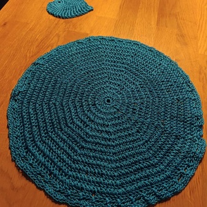 Horgolt tányér és poháralátét 4-4 db. - otthon & életmód - konyhafelszerelés, tálalás - tálalás - tányér- és poháralátét - Meska.hu