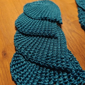 Horgolt tányér és poháralátét 4-4 db. - otthon & életmód - konyhafelszerelés, tálalás - tálalás - tányér- és poháralátét - Meska.hu