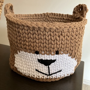 Macifejes horgolt kosár - Meska.hu