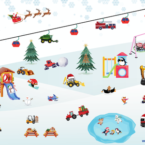 Munkagépes asztali alátét téli mintával - otthon & életmód - konyhafelszerelés, tálalás - tálalás - tányér- és poháralátét - Meska.hu