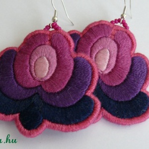 Matyó rózsa - pink-lila füli -  - Meska.hu