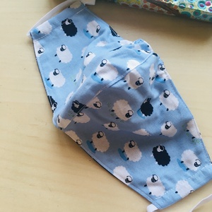 Bárányos maszk, nő gumis orrú arcmaszk, designer textil maszk - női - női - Meska.hu
