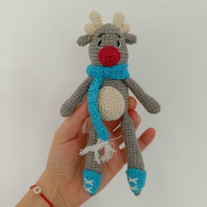 Rudolf rénszarvas horgolt egyedi ajándék - karácsony - mikulás - mikulás ajándékok - Meska.hu