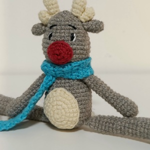 Rudolf rénszarvas horgolt egyedi ajándék - karácsony - mikulás - mikulás ajándékok - Meska.hu