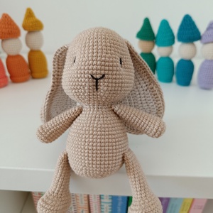 Horgolt nyuszi, levehető sapkával  - játék & sport - plüssállat & játékfigura - nyuszi - Meska.hu