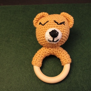 Maci csörgő amigurumi - játék & sport - 3 éves kor alattiaknak - csörgő - Meska.hu