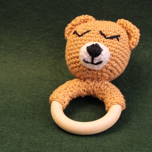 Maci csörgő amigurumi - játék & sport - 3 éves kor alattiaknak - csörgő - Meska.hu