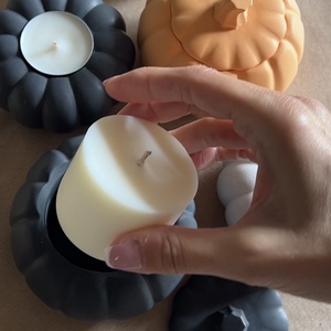 Őszi szójagyertya 90g utálntöltő, Molan tégelyhez - otthon & életmód - gyertya, illat, aroma - gyertya - Meska.hu