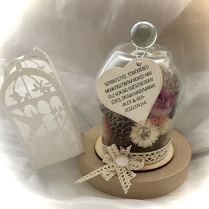 �KÖSZÖNÖM NAGYMAMA-Nagymama Köszöntő Ajándék Szett-Üvegbúra-Esküvőre vagy Anyák Napjára- - esküvő - emlék & ajándék - szülőköszöntő ajándék - Meska.hu