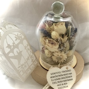 �KÖSZÖNÖM NAGYMAMA-Nagymama Köszöntő Ajándék Szett-Üvegbúra-Esküvőre vagy Anyák Napjára- - esküvő - emlék & ajándék - szülőköszöntő ajándék - Meska.hu