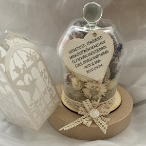 �KÖSZÖNÖM NAGYMAMA-Nagymama Köszöntő Ajándék Szett-Üvegbúra-Esküvőre vagy Anyák Napjára- - esküvő - emlék & ajándék - szülőköszöntő ajándék - Meska.hu