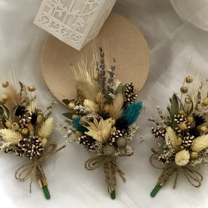BOHO SIKK-Vőlegény/Tanúkitűző Szárazvirágból-Esküvő- - esküvő - kiegészítők - kitűző - Meska.hu