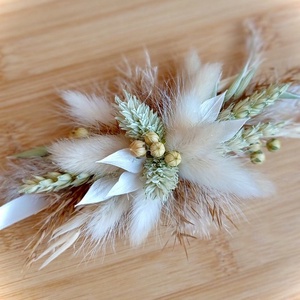 BOHO-NATURAL-Szárazvirág Kardísz-Csuklódísz Esküvőre-Menyasszony-Koszorúslányok-Édesanyák részére-, Esküvő, Ékszer, Karkötő & Csuklódísz, Virágkötés, Meska