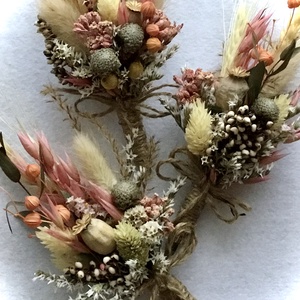 BOHO SIKK-Vőlegény/Tanúkitűző Szárazvirágból-Esküvő- - esküvő - kiegészítők - kitűző - Meska.hu