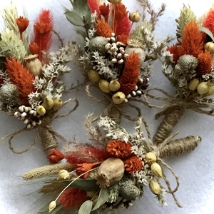 BOHO SIKK-Vőlegény/Tanúkitűző Szárazvirágból-Esküvő- - esküvő - kiegészítők - kitűző - Meska.hu