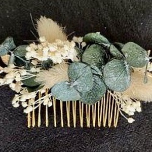 �GREENERY-Szárazvirágos Hajdísz-Hajfésű Esküvőre - esküvő - hajdísz - fésűs hajdísz - Meska.hu