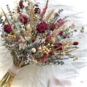BOHO-MINI-AUTUMN-Menyasszonyi Csokor-Szárazvirág Csokor-Őszi Menyasszonyi  Csokor- - esküvő - menyasszonyi- és dobócsokor - Meska.hu